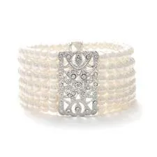 Rose Gold & Pearl Vintage Stretch Bracelet