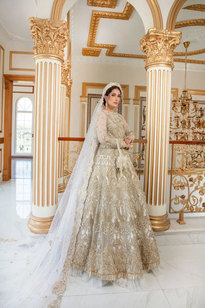 Royal Pakistani Wedding Gown in Premium Net #BS810