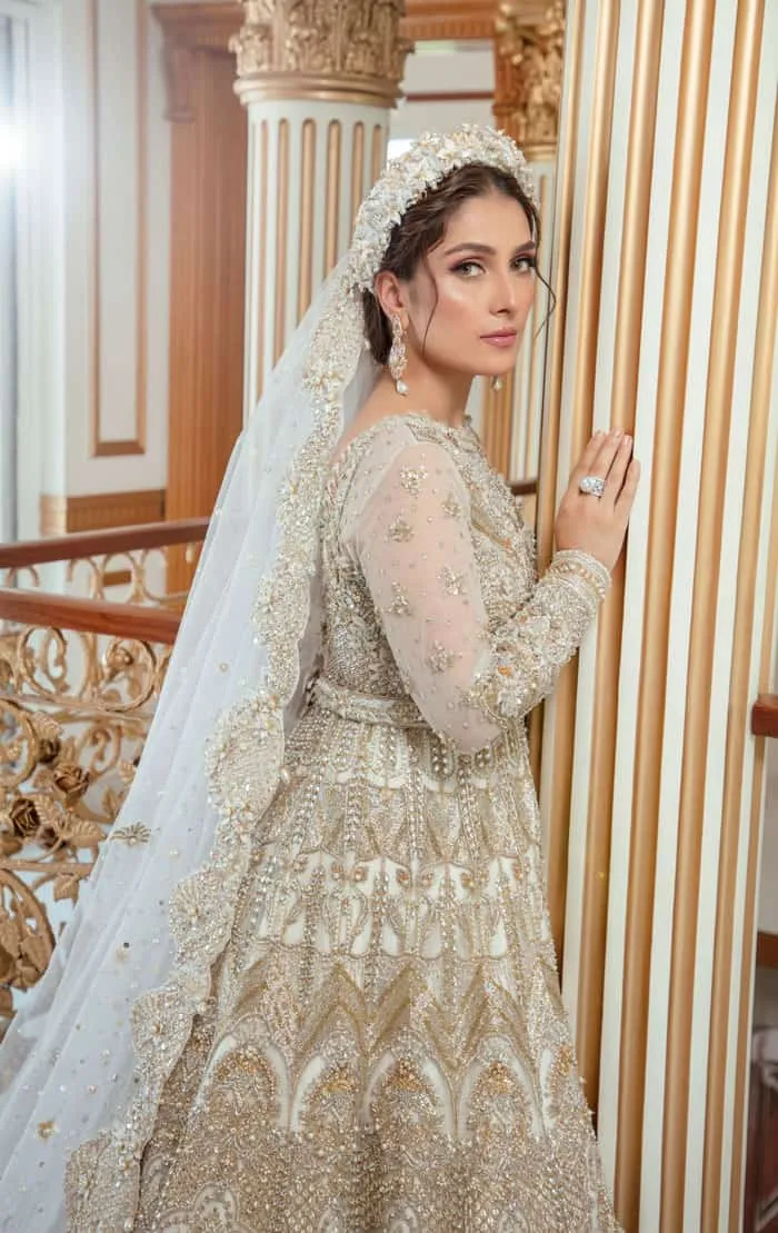 Royal Pakistani Wedding Gown in Premium Net #BS810