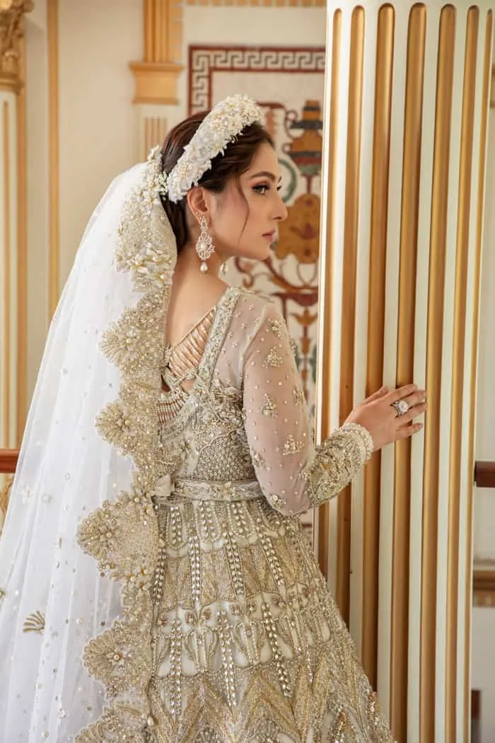 Royal Pakistani Wedding Gown in Premium Net #BS810