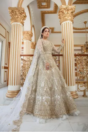 Royal Pakistani Wedding Gown in Premium Net #BS810