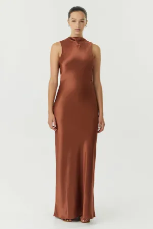 SATIN BIAS COWL BACK MAXI | SPICE