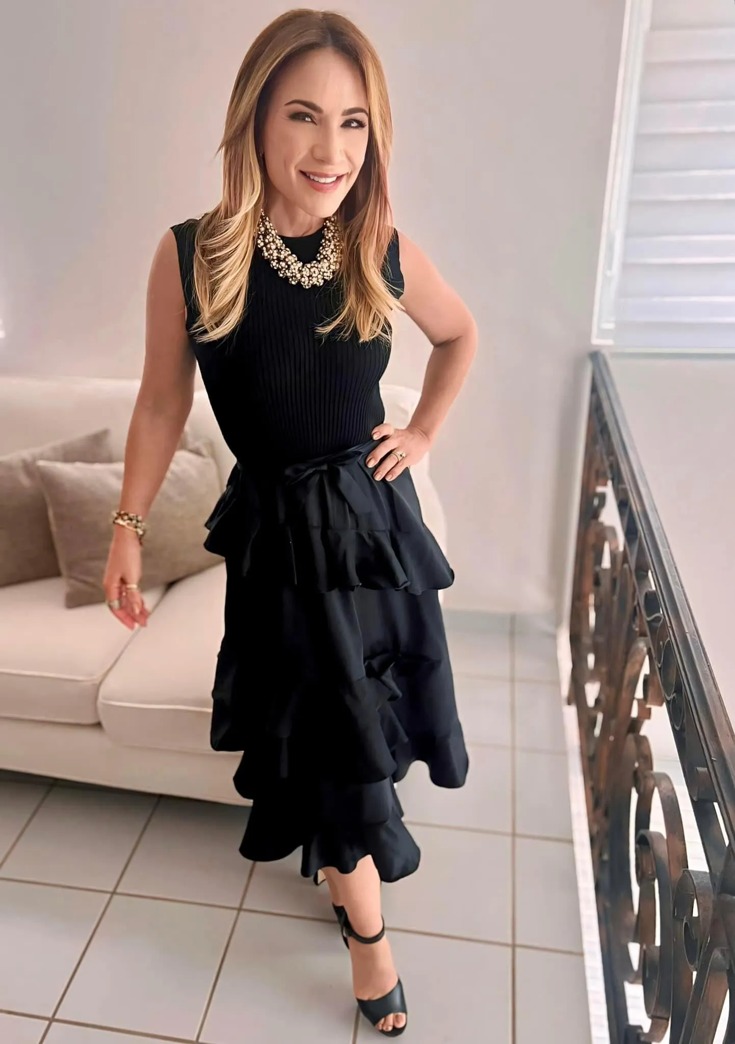 Satin black dress