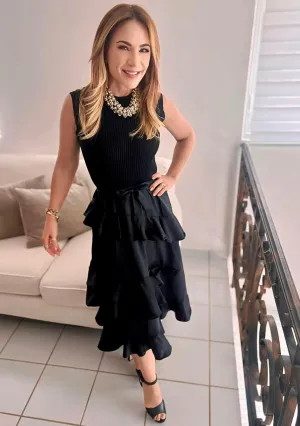 Satin black dress