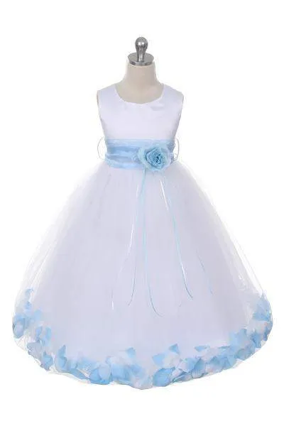 Satin Flower Petal Dress - Rose Top/Ivory Skirt