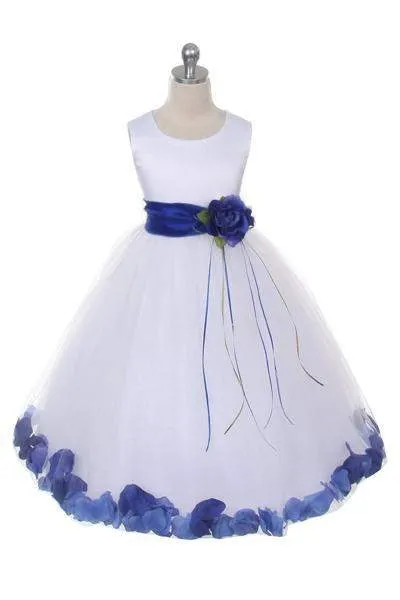 Satin Flower Petal Dress - Rose Top/Ivory Skirt