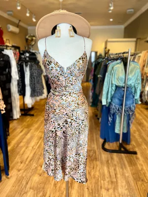 Satin Pattern Slip Dress