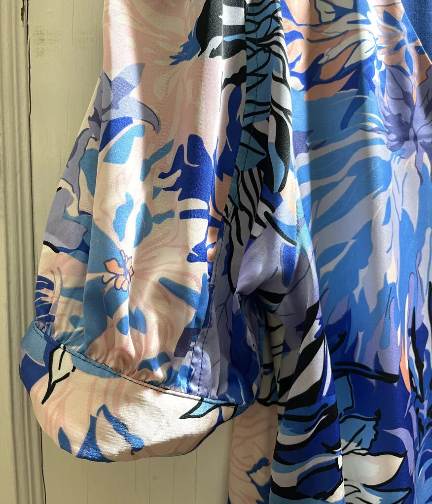 Satin V-Neck Mini Dress