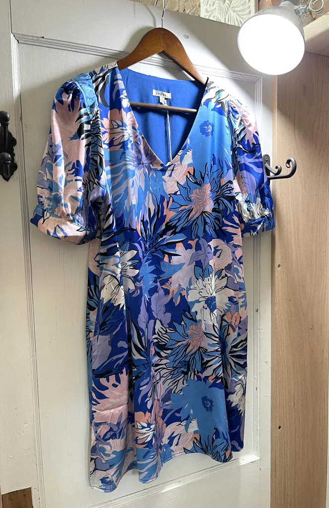 Satin V-Neck Mini Dress
