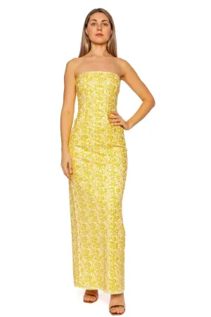 Savia Buttercream Embellished Bustier Gown