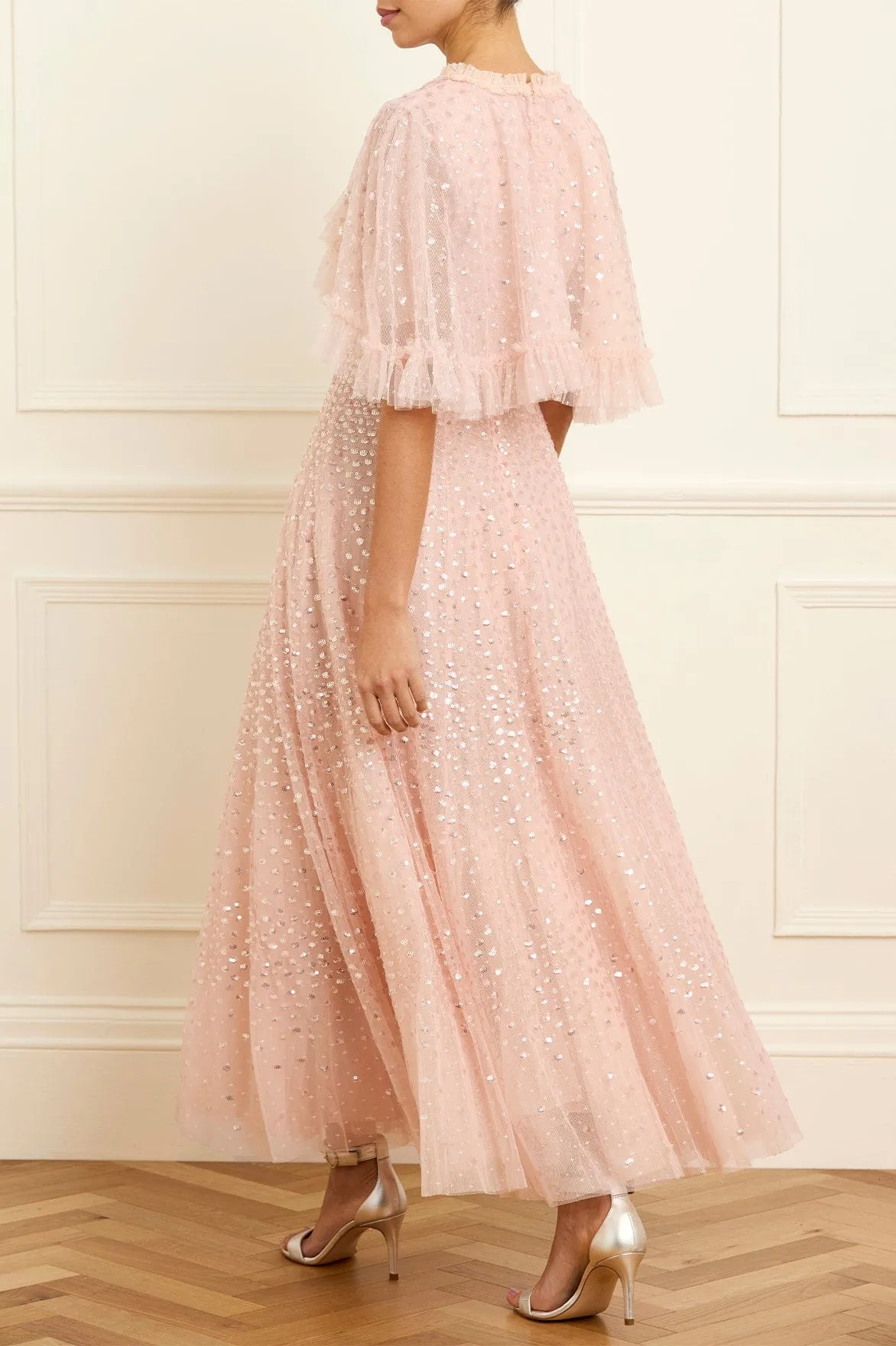 Scatter Dot Short Cape Ankle Gown