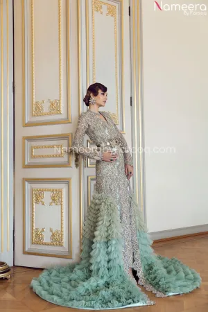 Sea Green Bridal Lehenga Designer Wedding Dress #BN796
