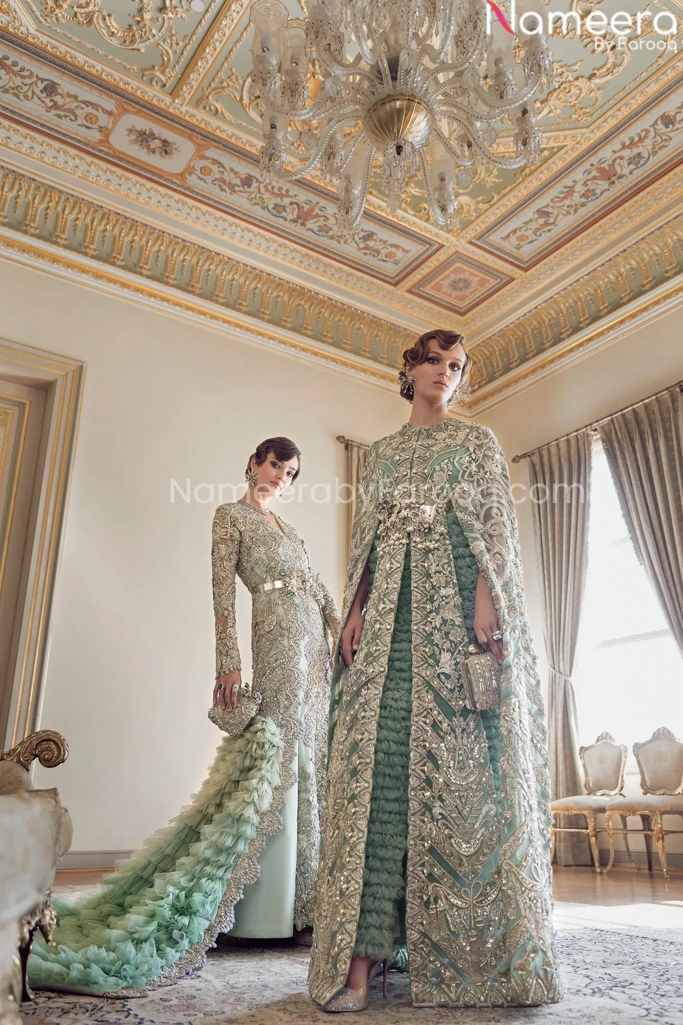 Sea Green Colour Lehenga Designer Bridal Dress #BN798