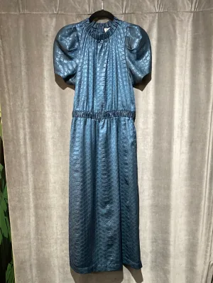 SEA New York Short Sleeve Metallic Slate Blue Snake Print Dress