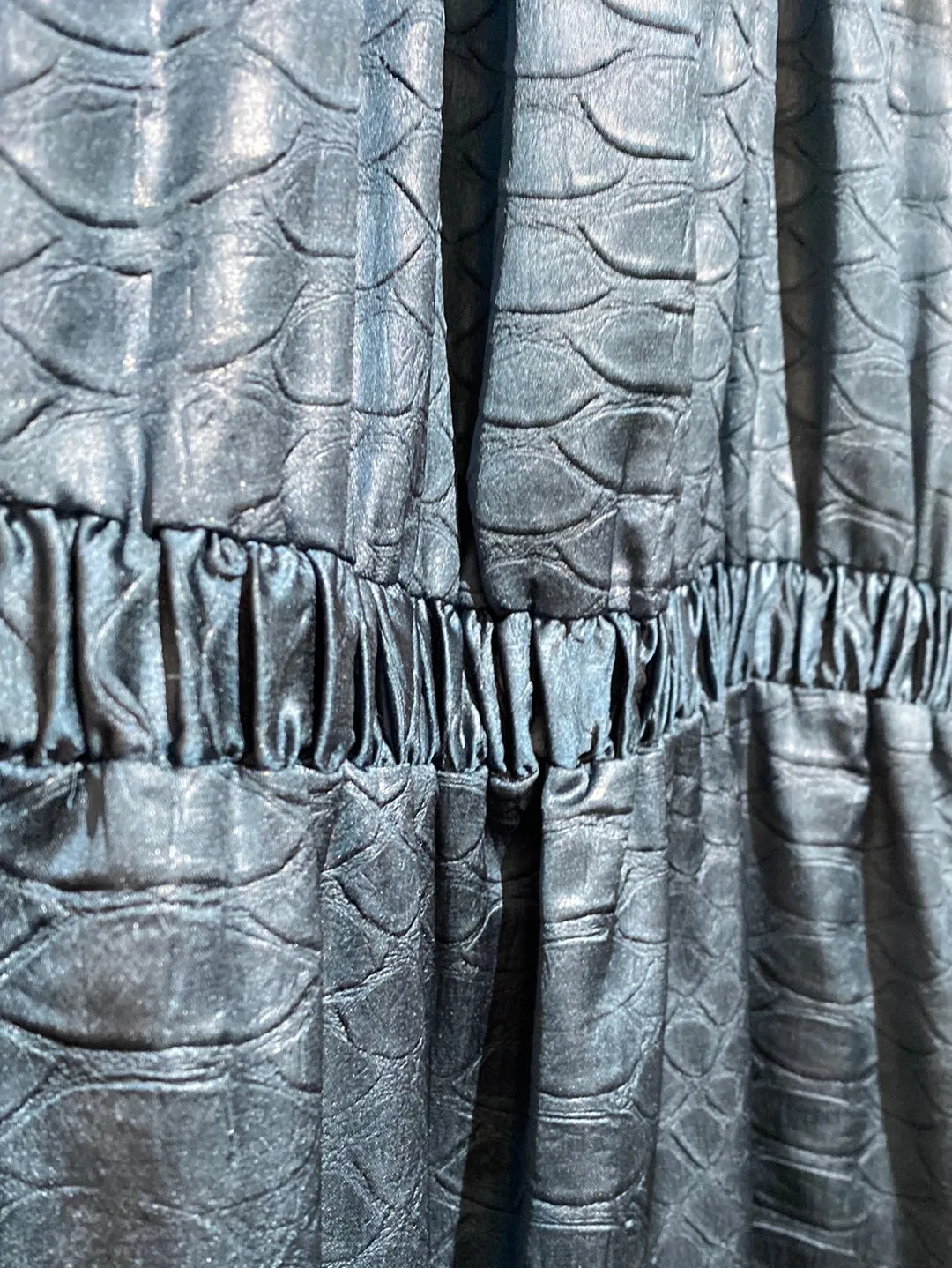SEA New York Short Sleeve Metallic Slate Blue Snake Print Dress