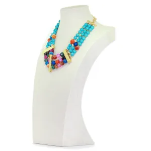 Seduction: Turquoise   Multicolor Gemstones: Multilayer Agate Necklace