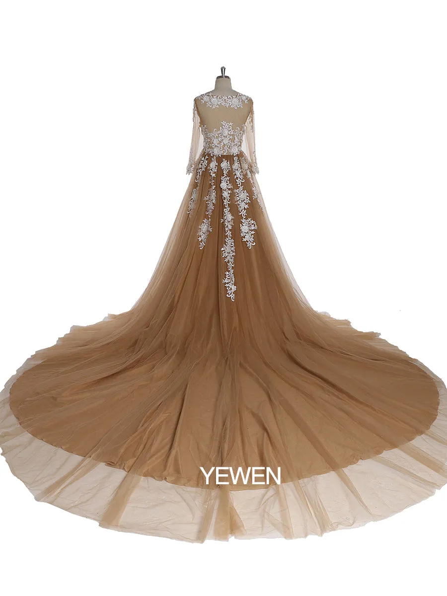 Sexy V Neck Lace Long Sleeve Maternity Dress Wedding Dress
