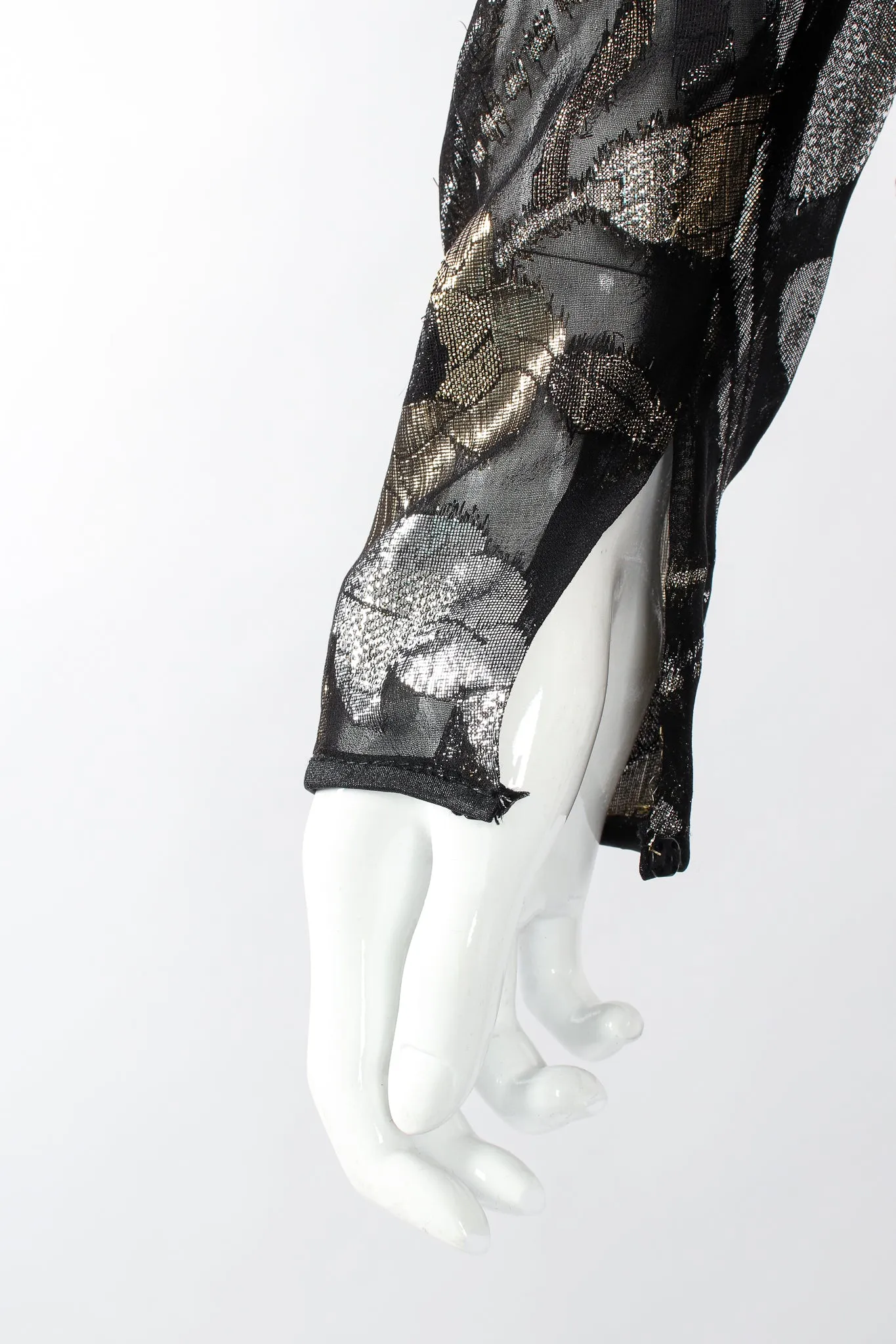 Sheer Metallic Layered Mermaid Gown