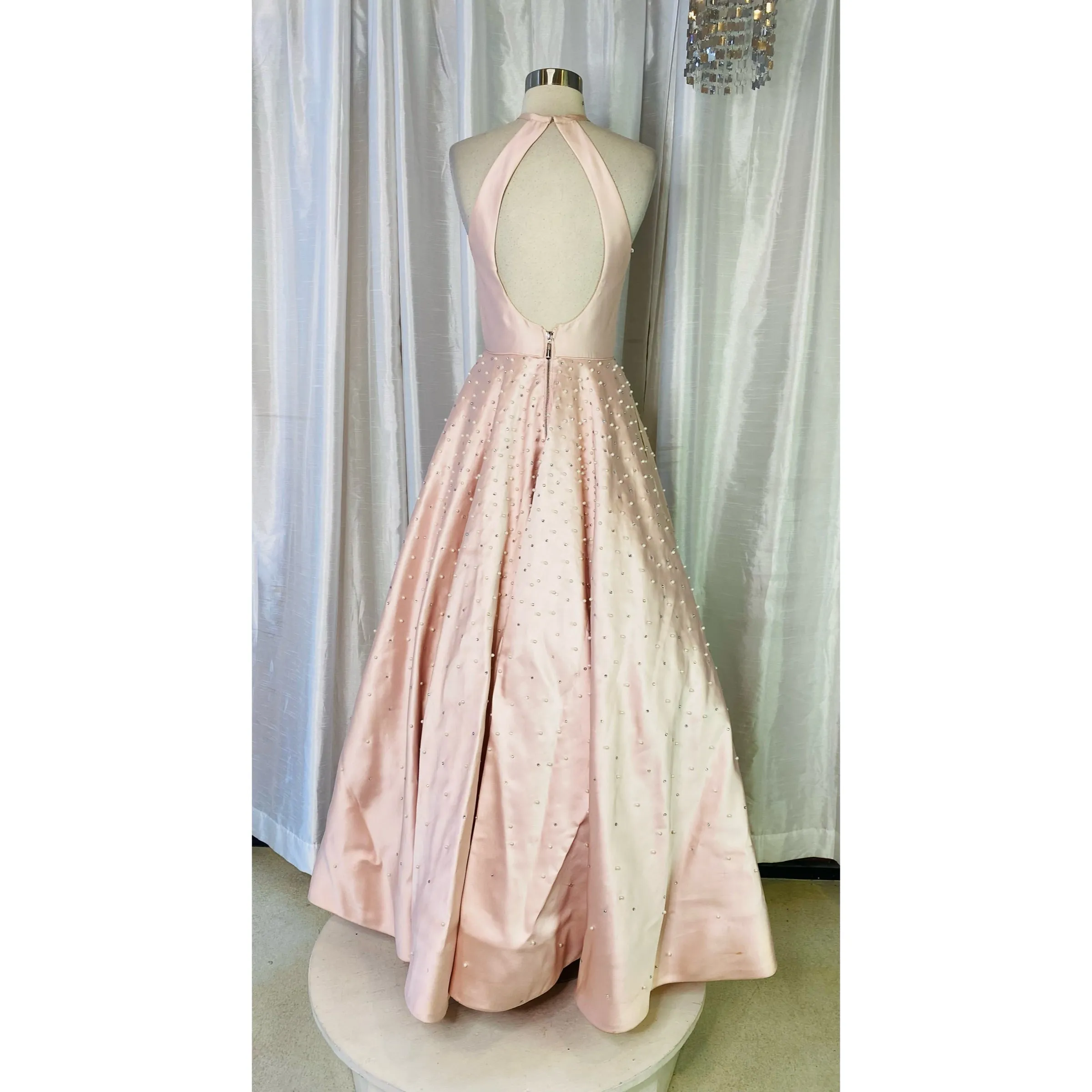 SHERRI HILL Style # 52501 Long Full Gown Blush Size 6