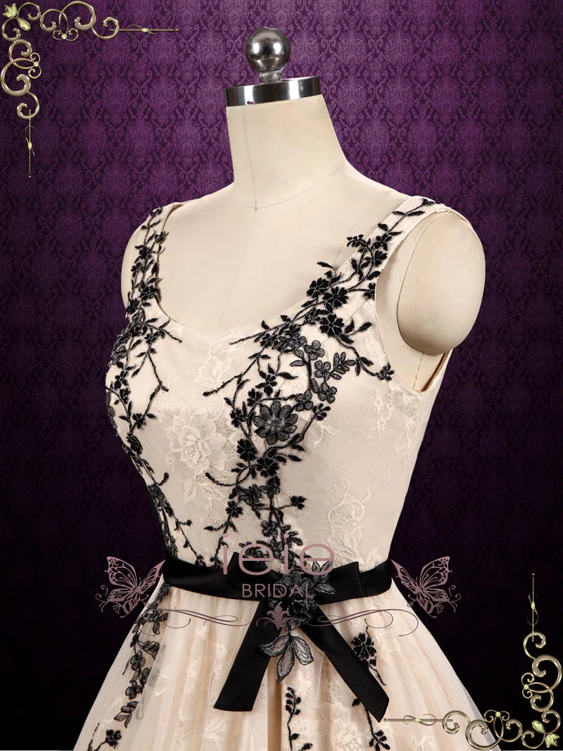 Short Lace Formal Dress with Black Lace | Cora