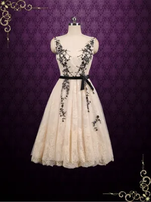 Short Lace Formal Dress with Black Lace | Cora