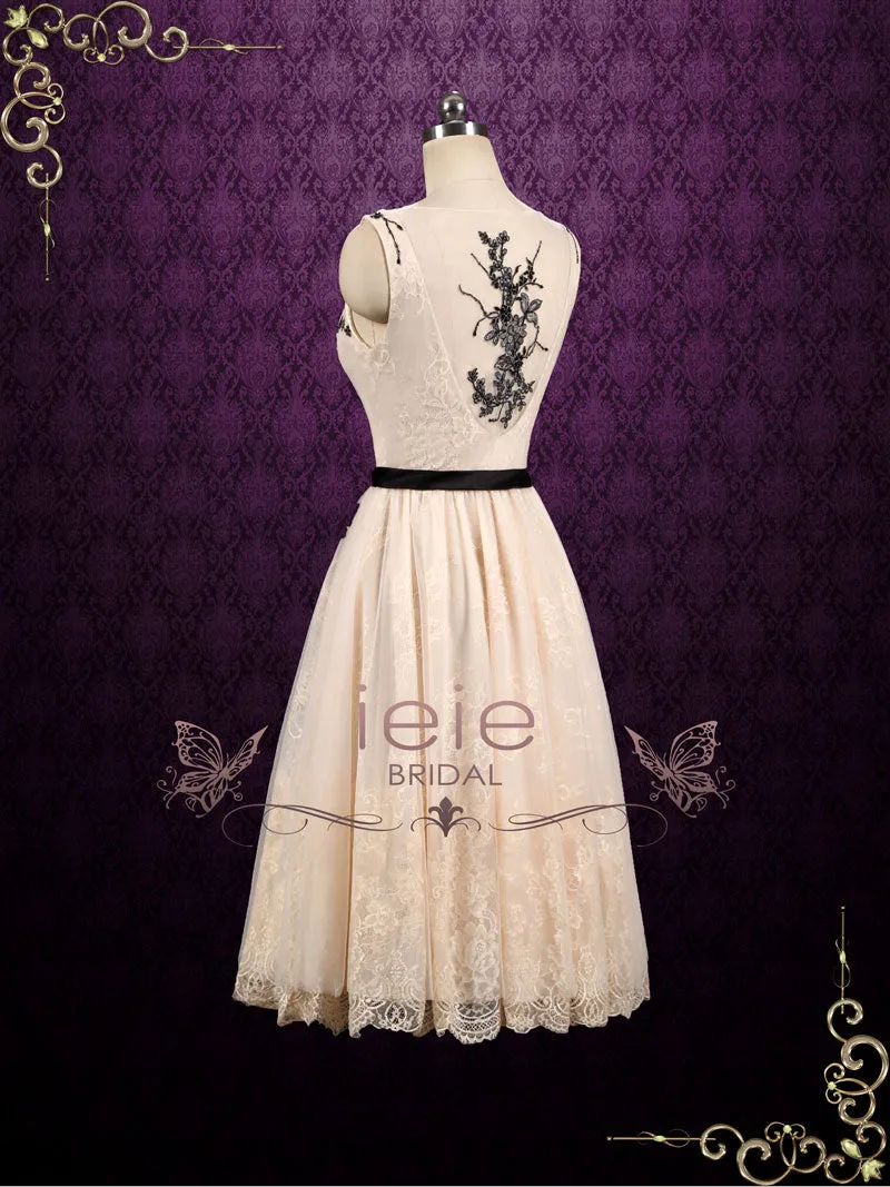 Short Lace Formal Dress with Black Lace | Cora