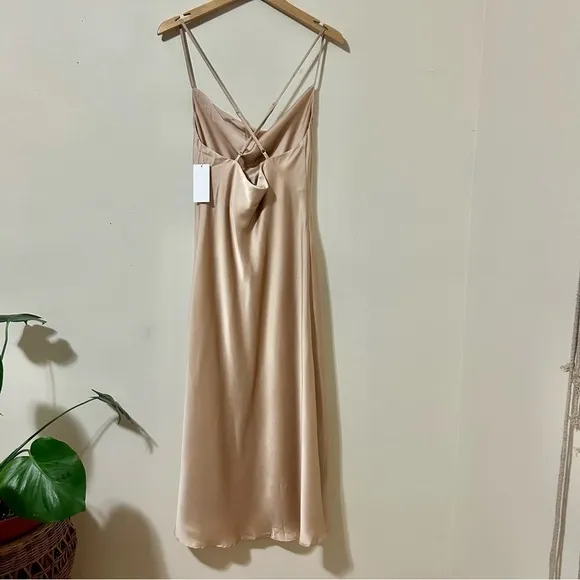 Show Me Your Mumu Verona Cowl Dress in Champagne Luxe Satin sz M