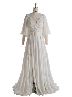 Silk Satin Maternity Dress for Photoshoot Boho Maternity Gown Baby Shower YW240061