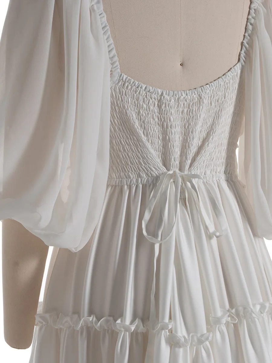 Silk Satin Maternity Dress for Photoshoot Boho Maternity Gown Baby Shower YW240061