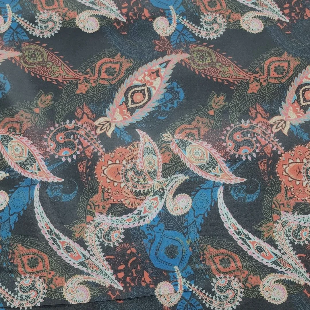 Silky Satin Suit Lining Floral Fabric 150 cm