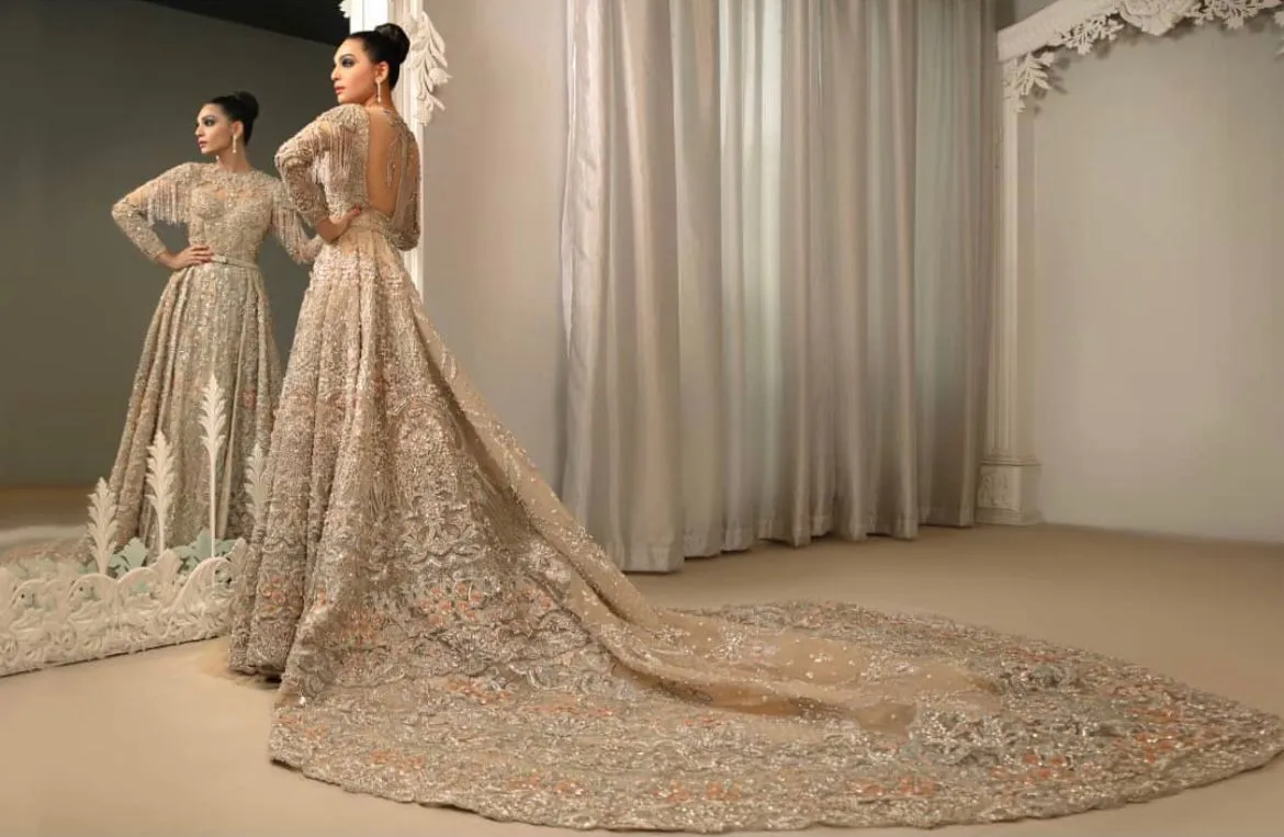 Silver Colour Bridal Lehenga for Indian Bridal Wear