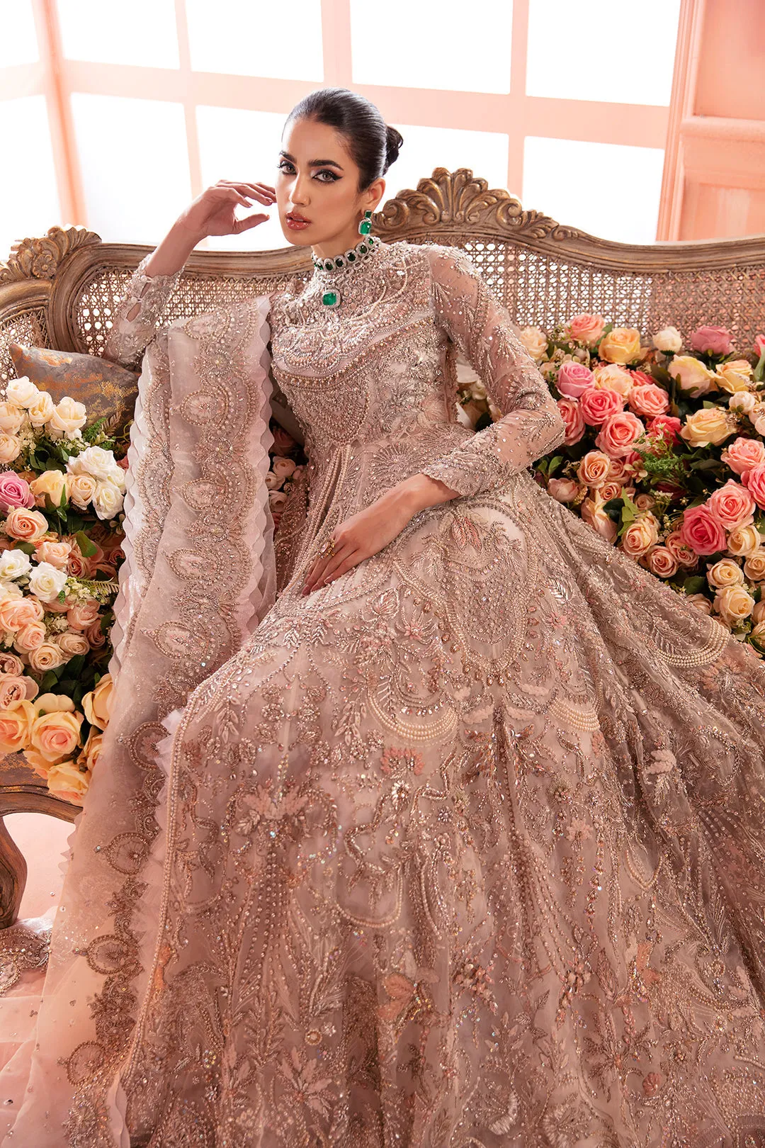 Silver Lehenga Bridal Dress for Pakistani Bridal Wear