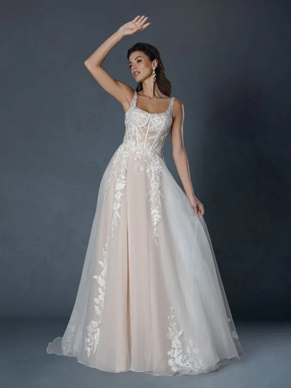 Size 22 Stella Couture 25509E Nude Gown