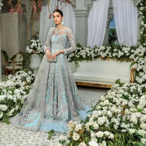 Sky Blue Gown Lehenga for Pakistani Wedding Dresses