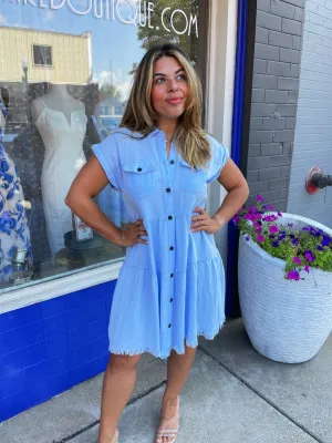 Snow Washed Denim Dress