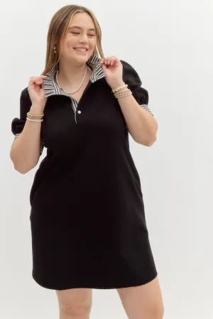 SOLID SHORT SLEEVE PULLOVER DRESS