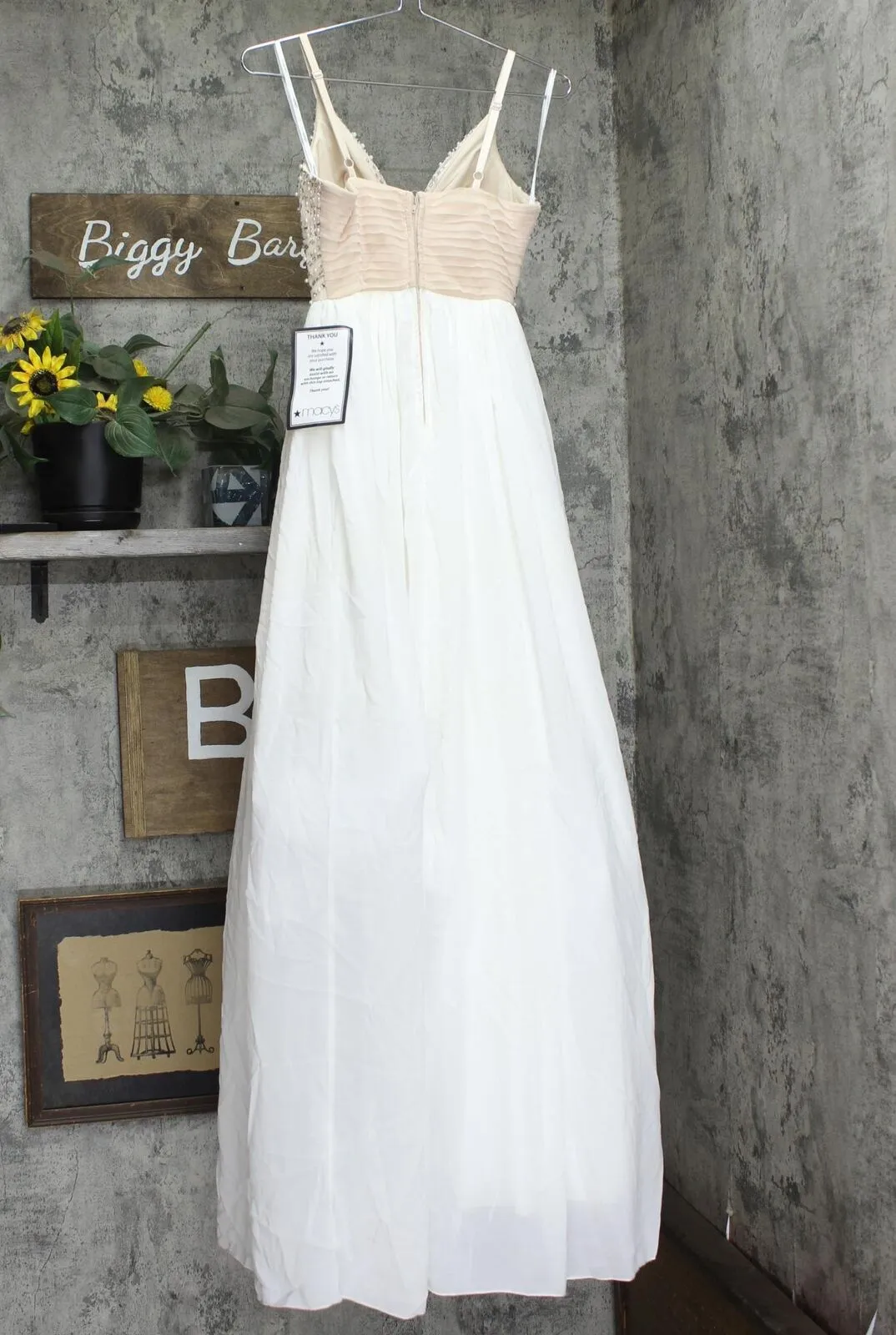 Speechless Say Yes to the Prom Embellished Tulle-Underlay Gown Dress White 1