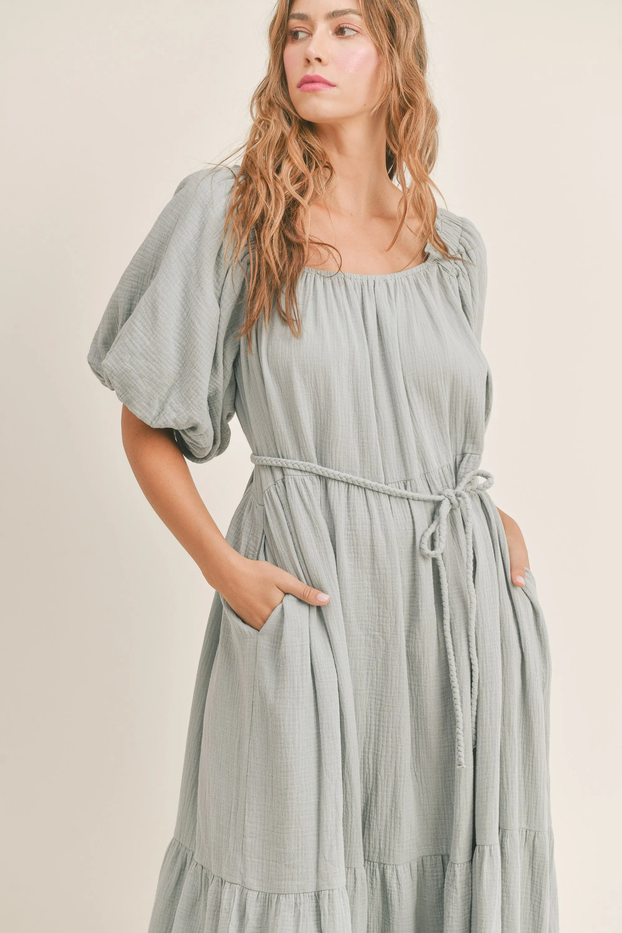Stevie Dress - Dusty Blue