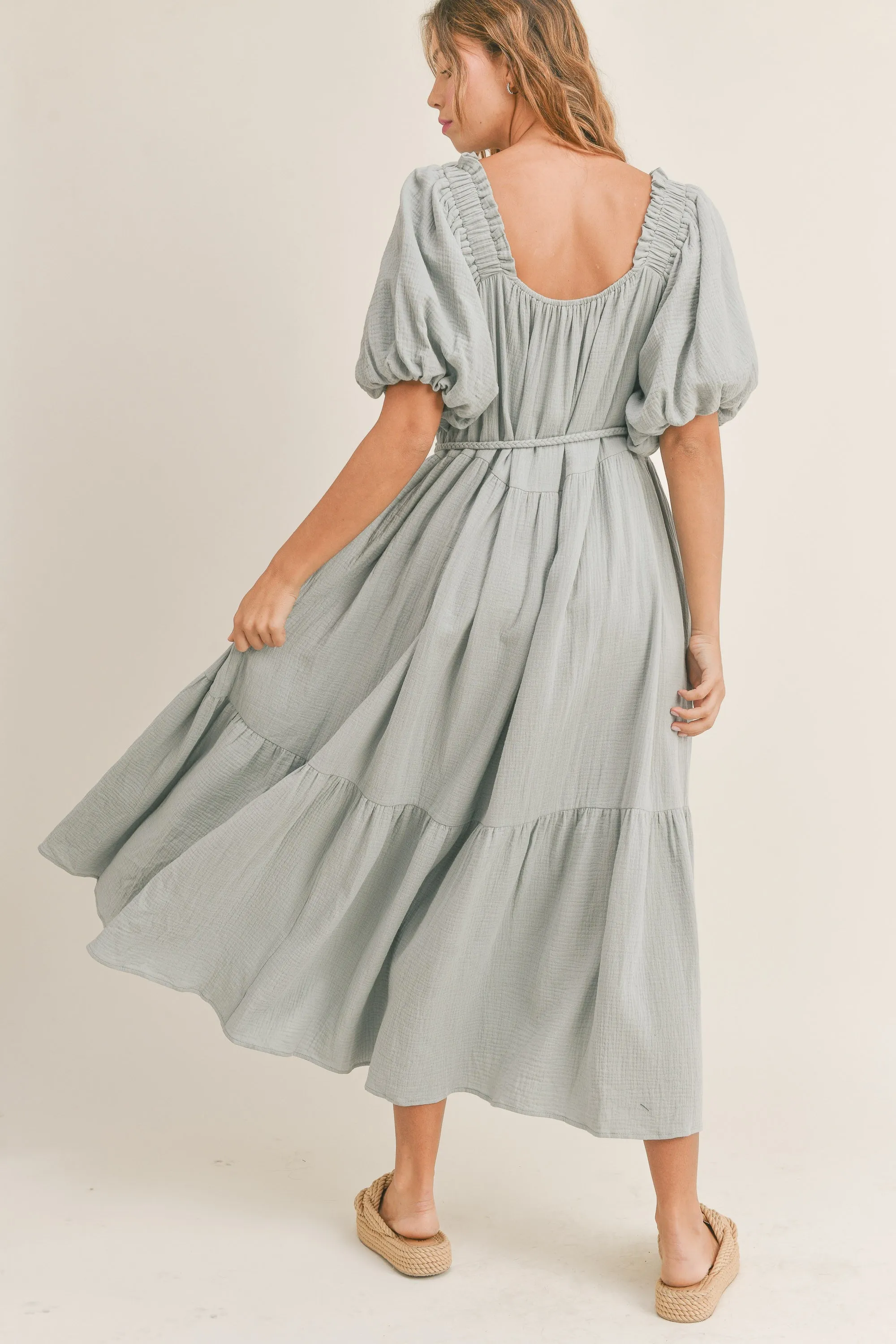 Stevie Dress - Dusty Blue