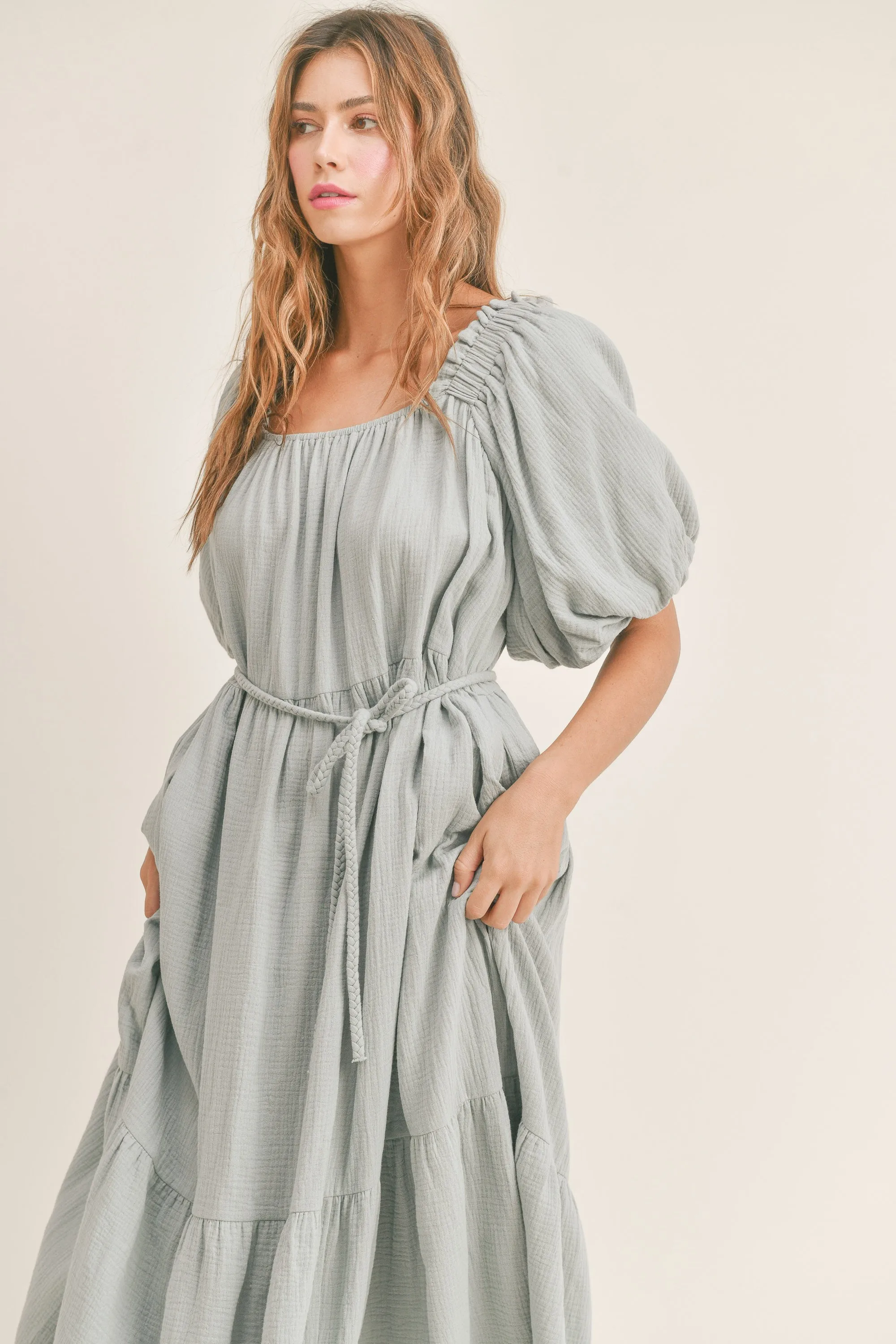 Stevie Dress - Dusty Blue
