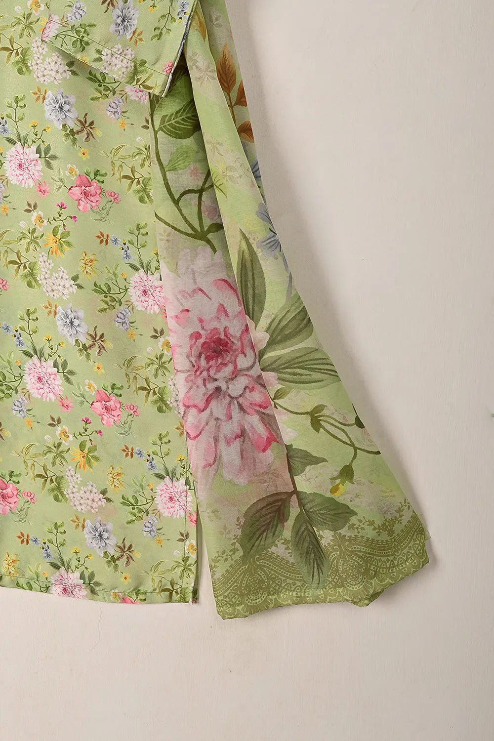 STP-296A-Pista - 2 Pc Ready to Wear Digital Print Silk Dress