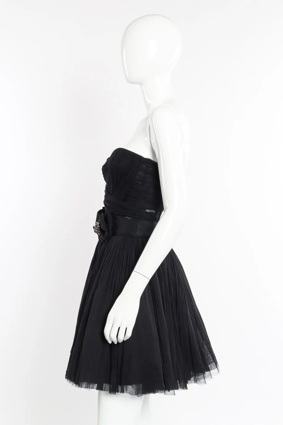 Strapless Mesh Cocktail Dress