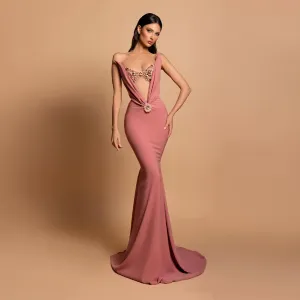 Strapless Sleeveless Cut Out Maxi Bodycon Dress HT1199