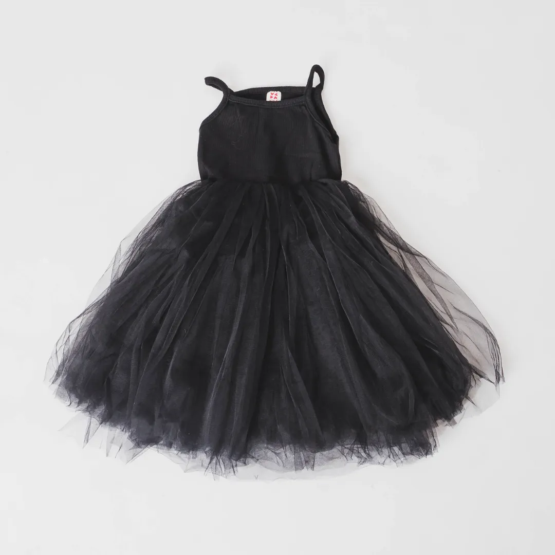 Strappy Tulle Tutu Dress - Black