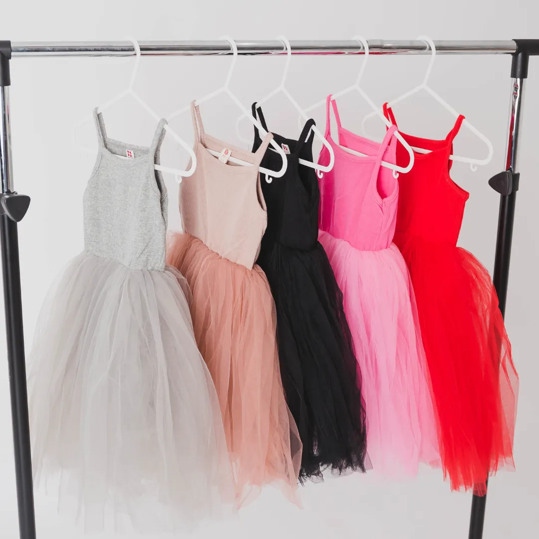 Strappy Tulle Tutu Dress - Black