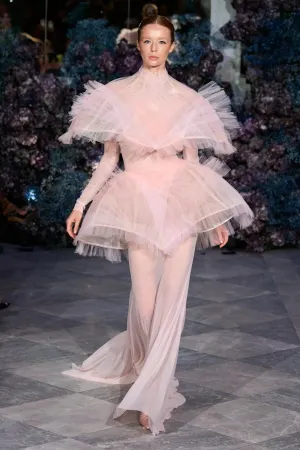 Structured Tulle and Mesh Gown