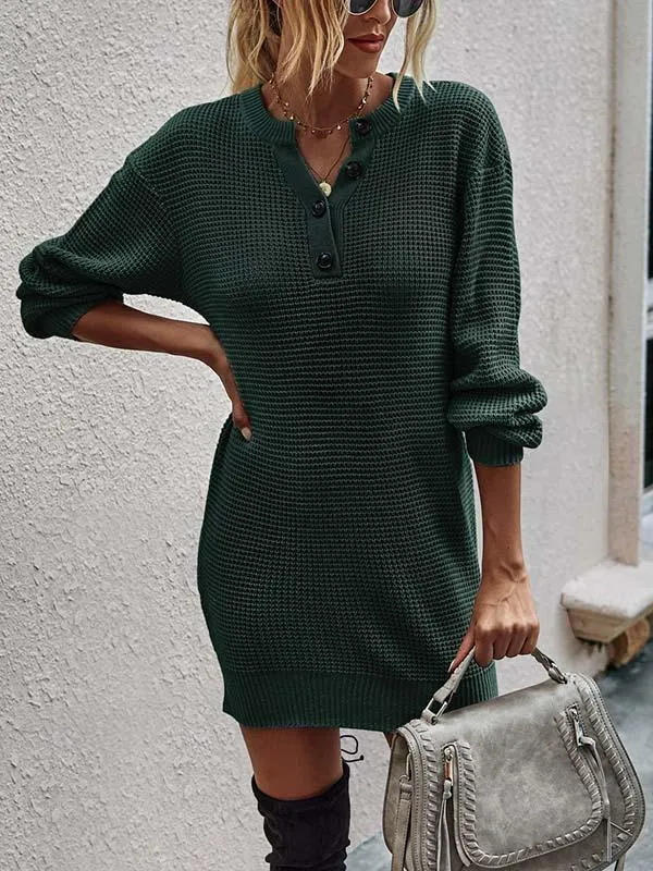 Stunncal Button Knitted Dress