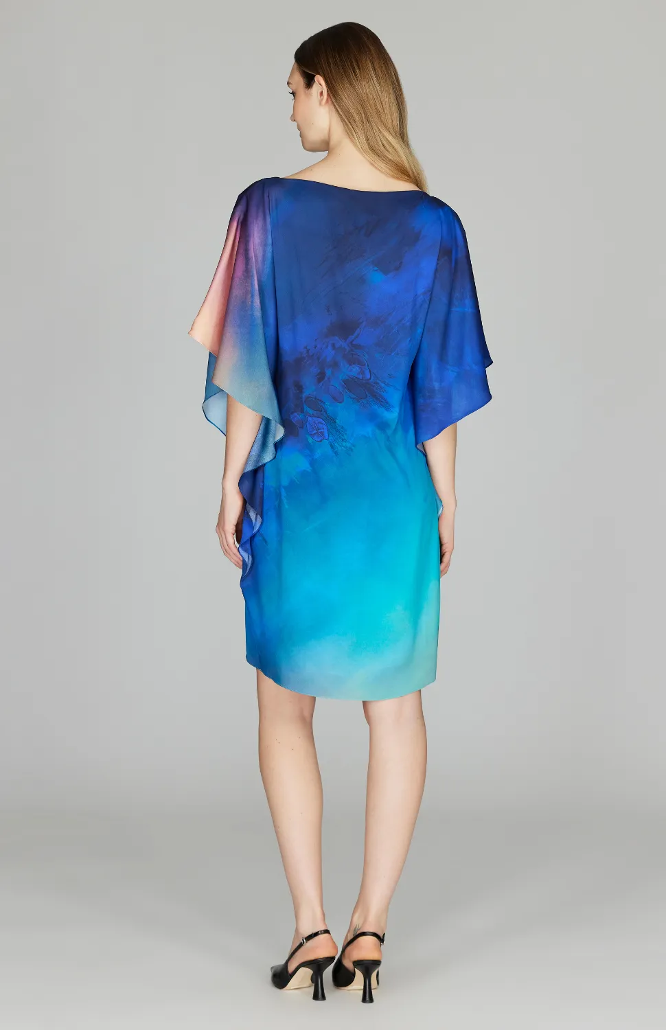 Sunset Print Short Dress w/ Belt