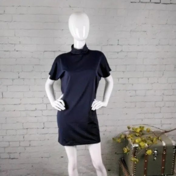 Susana Monaco Mock Neck Dolman Mini Dress Navy XS