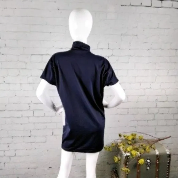 Susana Monaco Mock Neck Dolman Mini Dress Navy XS